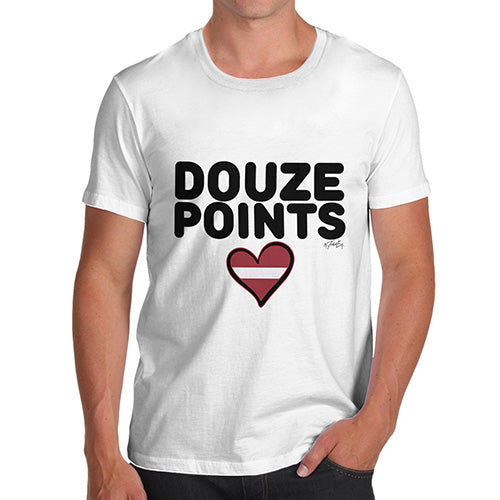 Novelty Gifts For Men Douze Points Latvia Men's T-Shirt X-Large White