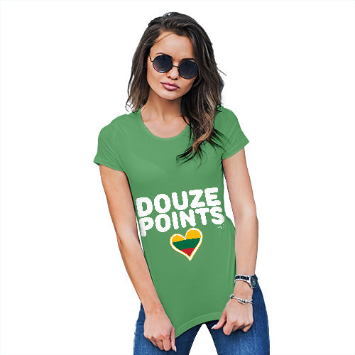 Novelty T Shirt Douze Points Lithuania Women's T-Shirt X-Large Green