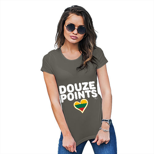 Funny Gifts For Women Douze Points Lithuania Women's T-Shirt X-Large Khaki