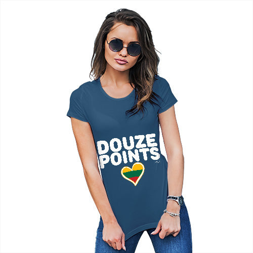 Funny T-Shirts For Women Douze Points Lithuania Women's T-Shirt X-Large Royal Blue