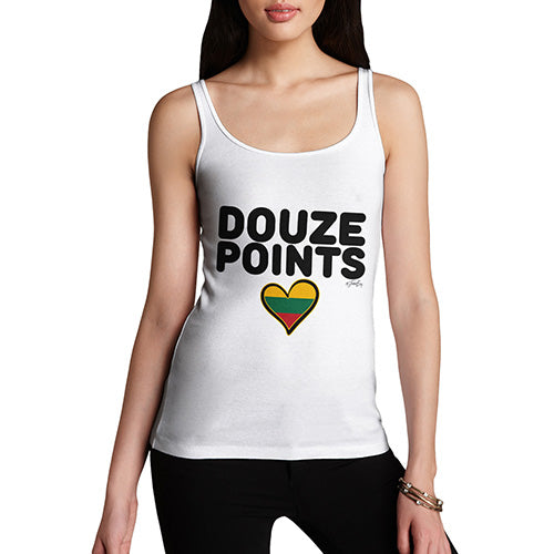 Funny Tank Top For Women Douze Points Lithuania Women's Tank Top X-Large White
