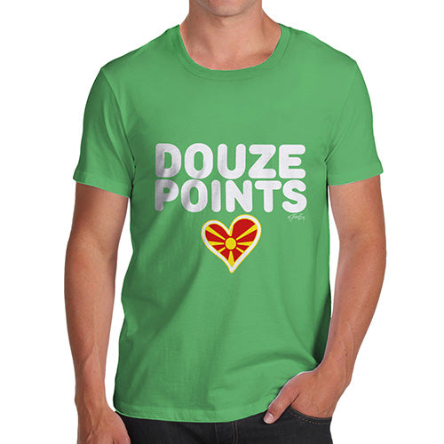 T-Shirt Funny Geek Nerd Hilarious Joke Douze Points Republic of Macedonia Men's T-Shirt X-Large Green