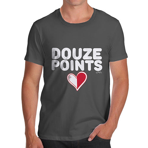 Funny T Shirts Douze Points Malta Men's T-Shirt X-Large Dark Grey