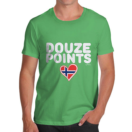 Novelty T Shirt Christmas Douze Points Norway Men's T-Shirt X-Large Green