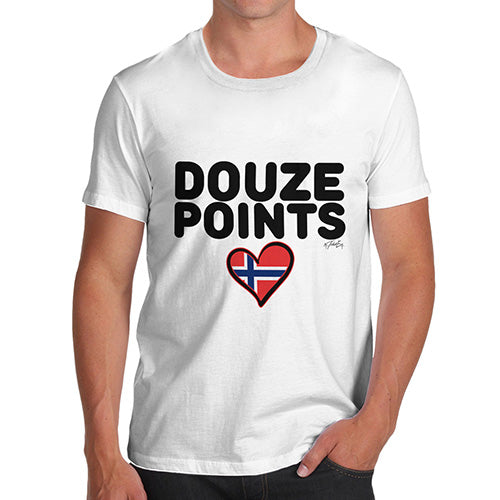 Funny T Shirts For Dad Douze Points Norway Men's T-Shirt X-Large White