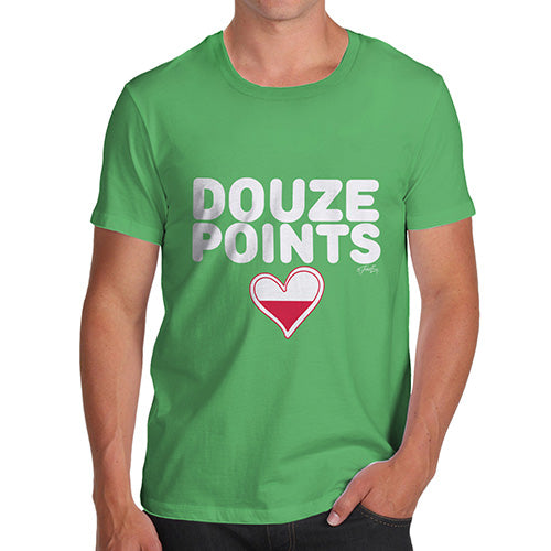 Funny Tshirts Douze Points Poland Men's T-Shirt X-Large Green