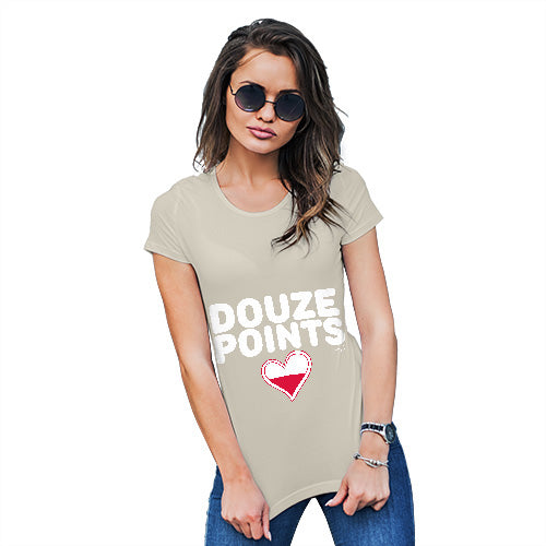 Novelty T Shirt Douze Points Poland Women's T-Shirt X-Large Natural