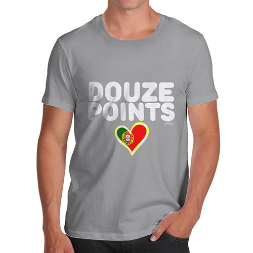 Novelty Tshirts Men Douze Points Portugal Men's T-Shirt X-Large Light Grey