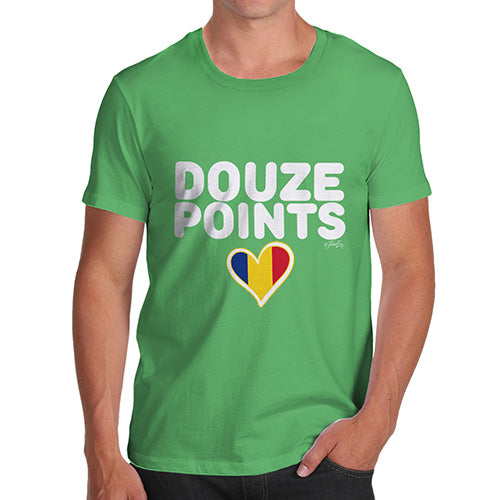 Funny Gifts For Men Douze Points Romania Men's T-Shirt X-Large Green