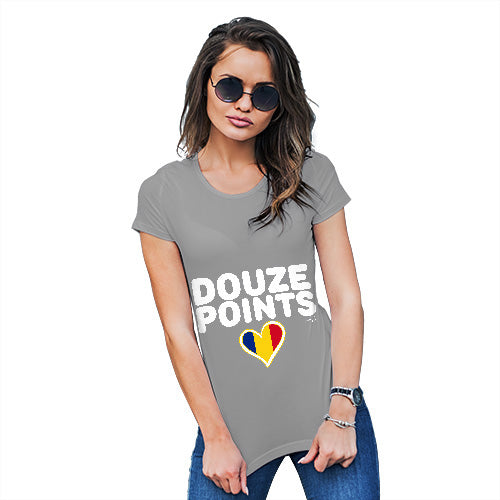 Funny Gifts For Women Douze Points Romania Women's T-Shirt X-Large Light Grey