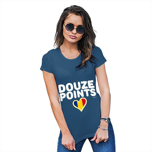 Funny Sarcasm T Shirt Douze Points Romania Women's T-Shirt X-Large Royal Blue