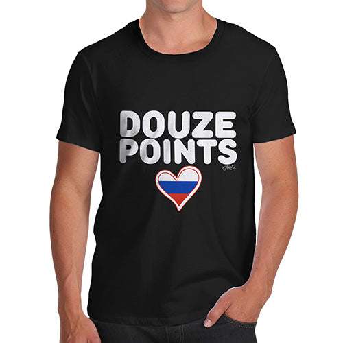 Funny Tshirts Douze Points Russia Men's T-Shirt X-Large Black