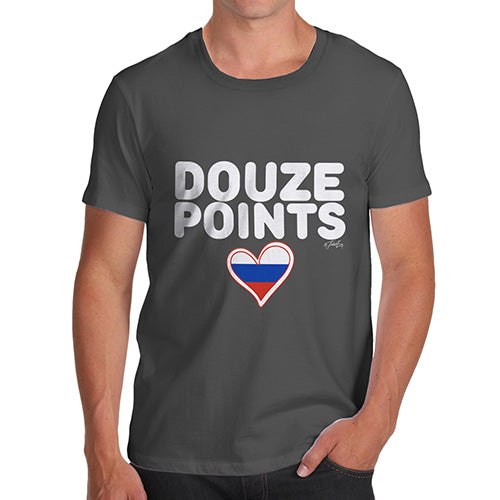 T-Shirt Funny Geek Nerd Hilarious Joke Douze Points Russia Men's T-Shirt X-Large Dark Grey