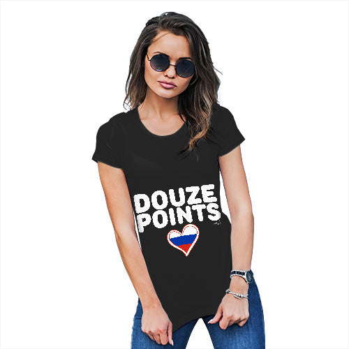 Funny T Shirts For Mum Douze Points Russia Women's T-Shirt X-Large Black
