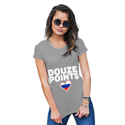 Novelty T Shirt Christmas Douze Points Russia Women's T-Shirt X-Large Light Grey