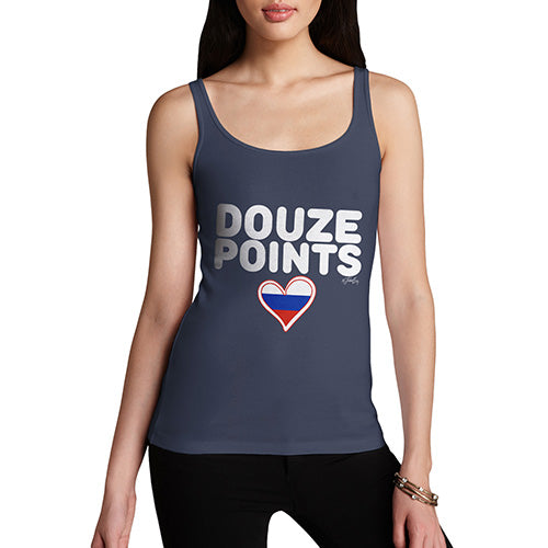 Funny Tank Tops For Women Douze Points Russia Women's Tank Top X-Large Navy