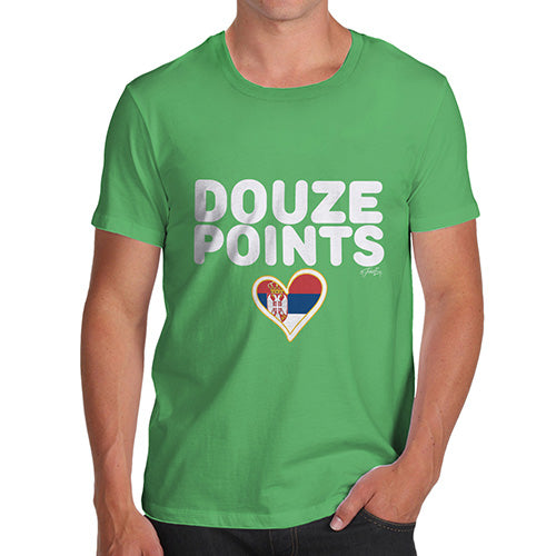 Funny T-Shirts For Guys Douze Points Serbia Men's T-Shirt X-Large Green