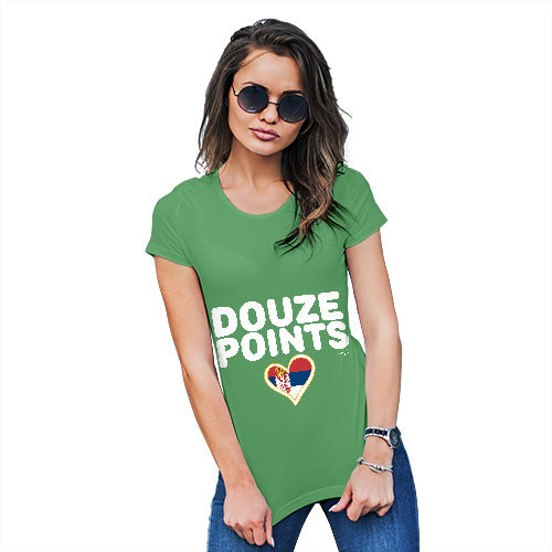 Funny T-Shirts For Women Douze Points Serbia Women's T-Shirt X-Large Green