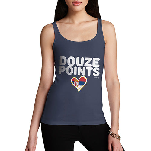 Funny Tank Tops For Women Douze Points Serbia Women's Tank Top X-Large Navy