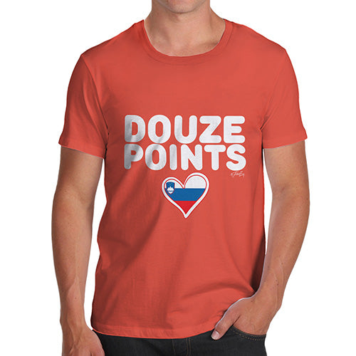 Adult Humor Novelty Graphic Sarcasm Funny T Shirt Douze Points Slovenia Men's T-Shirt X-Large Orange