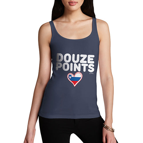 Funny Tank Tops For Women Douze Points Slovenia Women's Tank Top X-Large Navy