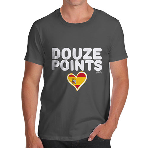 Funny T-Shirts For Guys Douze Points Spain Men's T-Shirt X-Large Dark Grey