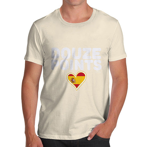 Novelty Tshirts Men Douze Points Spain Men's T-Shirt X-Large Natural