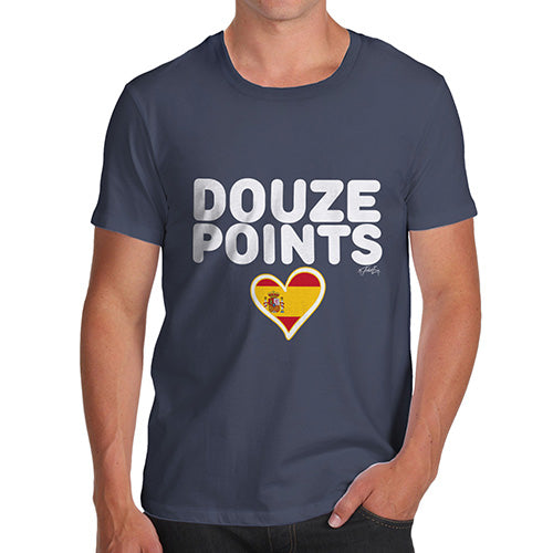 Funny Shirts For Men Douze Points Spain Men's T-Shirt X-Large Navy