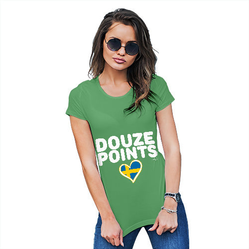 Funny Gifts For Women Douze Points Sweden Women's T-Shirt X-Large Green