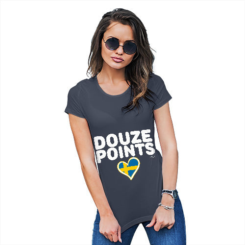 Funny Sarcasm T Shirt Douze Points Sweden Women's T-Shirt X-Large Navy