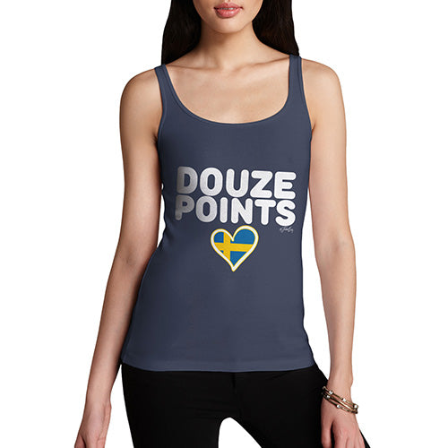 Funny Gifts For Women Douze Points Sweden Women's Tank Top X-Large Navy