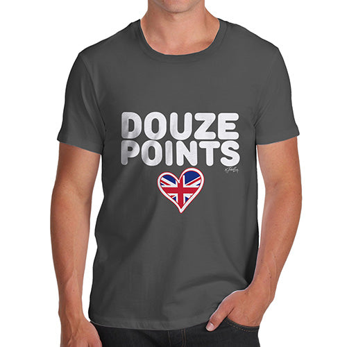Novelty Tshirts Men Douze Points United Kingdom Men's T-Shirt X-Large Dark Grey