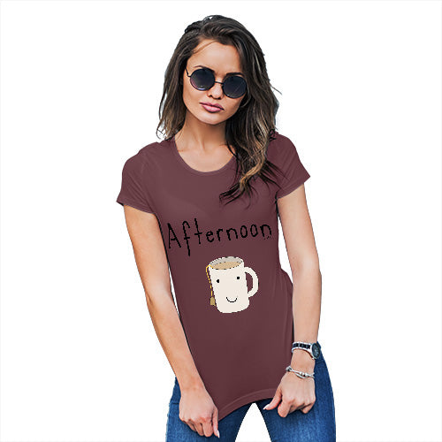 Womens Funny Tshirts Afternoon Tea Women's T-Shirt Small Burgundy