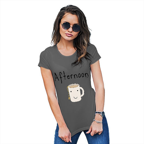 Funny T Shirts For Mom Afternoon Tea Women's T-Shirt Medium Dark Grey