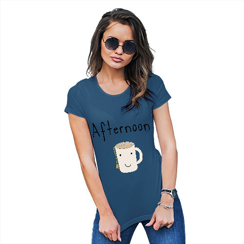 Funny T Shirts For Mom Afternoon Tea Women's T-Shirt Small Royal Blue