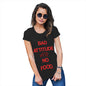 Funny T Shirts For Women Bad Attitude With No Food  Women's T-Shirt Medium Black