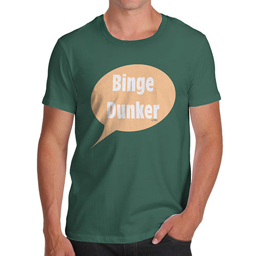 Funny Tee Shirts For Men Binge Dunker  Men's T-Shirt Small Bottle Green