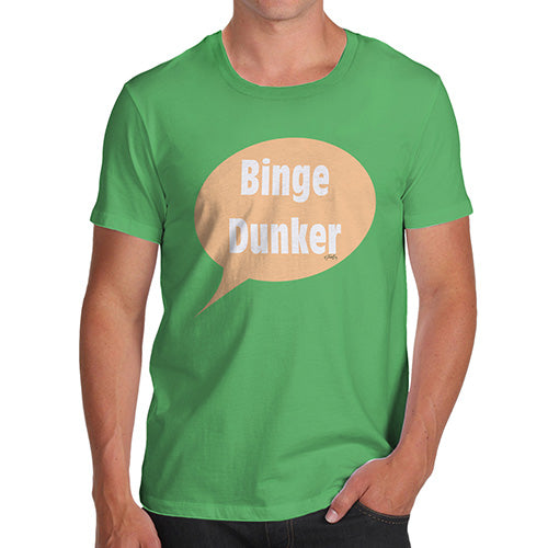 Funny T Shirts For Men Binge Dunker  Men's T-Shirt Medium Green