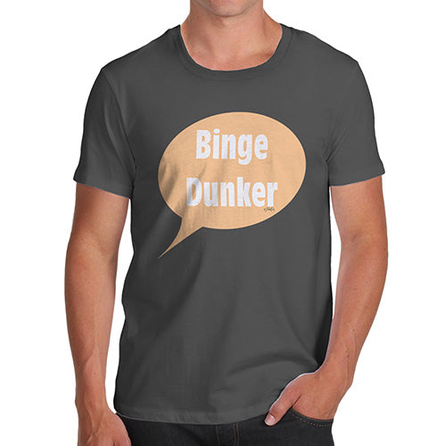 Funny Tee For Men Binge Dunker  Men's T-Shirt X-Large Dark Grey