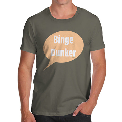 Funny T Shirts For Dad Binge Dunker  Men's T-Shirt X-Large Khaki
