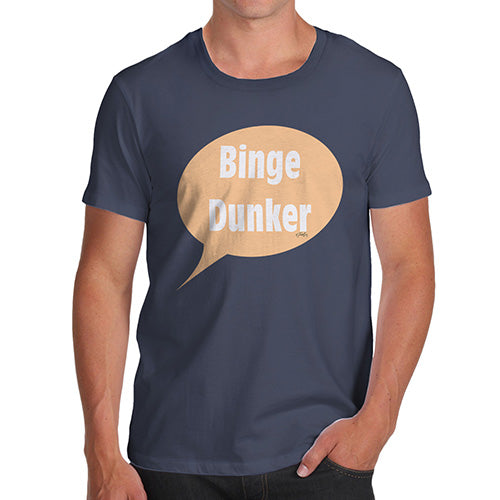 Funny Tee Shirts For Men Binge Dunker  Men's T-Shirt Large Navy