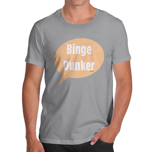 Novelty T Shirts For Dad Binge Dunker  Men's T-Shirt Large Light Grey