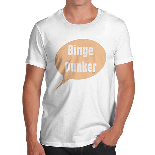 Funny T-Shirts For Men Binge Dunker  Men's T-Shirt Large White
