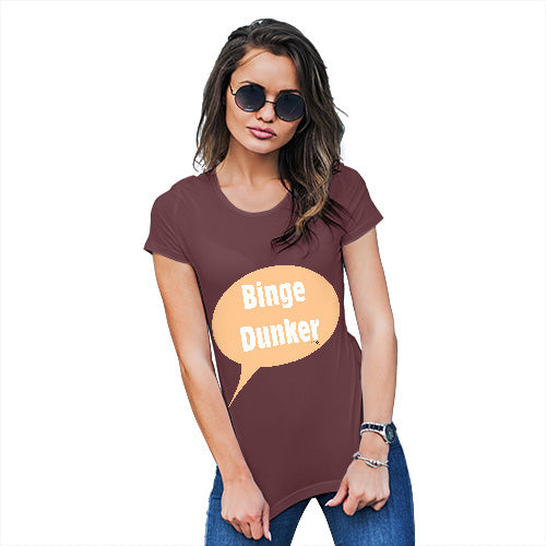 Novelty Gifts For Women Binge Dunker  Women's T-Shirt Small Burgundy
