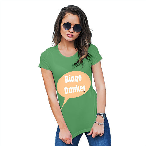 Novelty Gifts For Women Binge Dunker  Women's T-Shirt Small Green