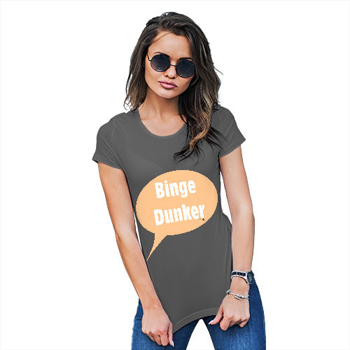 Funny Tshirts For Women Binge Dunker  Women's T-Shirt Large Dark Grey