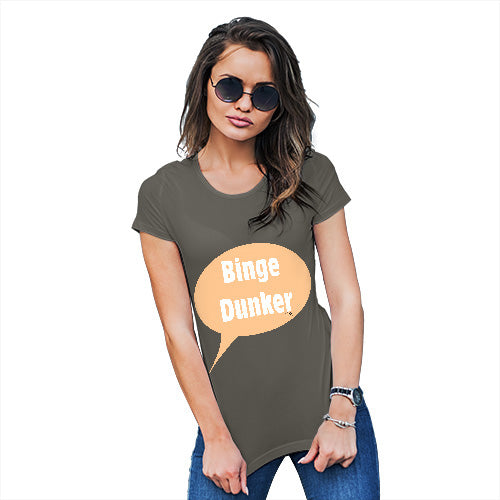 Funny Gifts For Women Binge Dunker  Women's T-Shirt Large Khaki