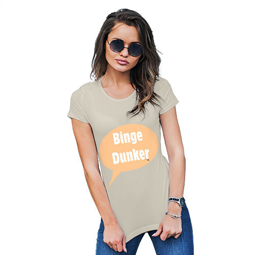 Womens Novelty T Shirt Christmas Binge Dunker  Women's T-Shirt Medium Natural