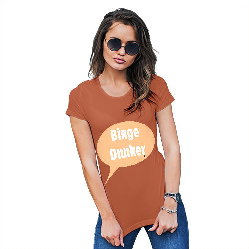 Funny T-Shirts For Women Binge Dunker  Women's T-Shirt Small Orange