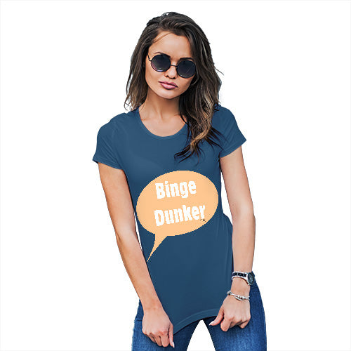 Womens Funny Sarcasm T Shirt Binge Dunker  Women's T-Shirt X-Large Royal Blue